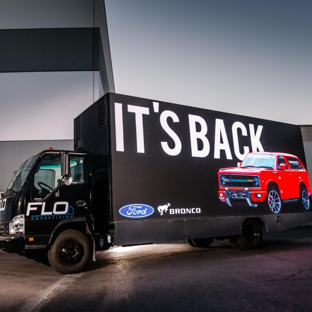 Ford Bronco billboard truck