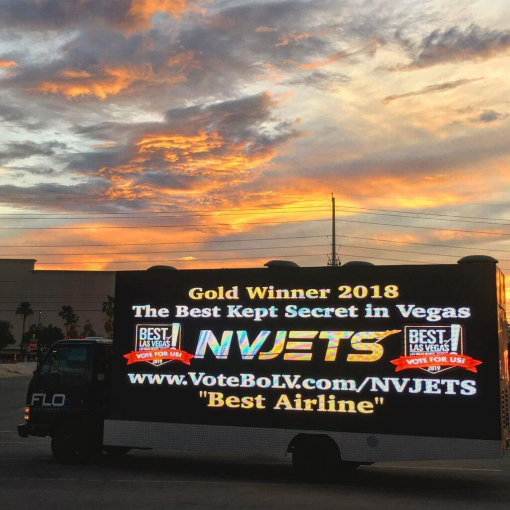 NV Jets billboard truck