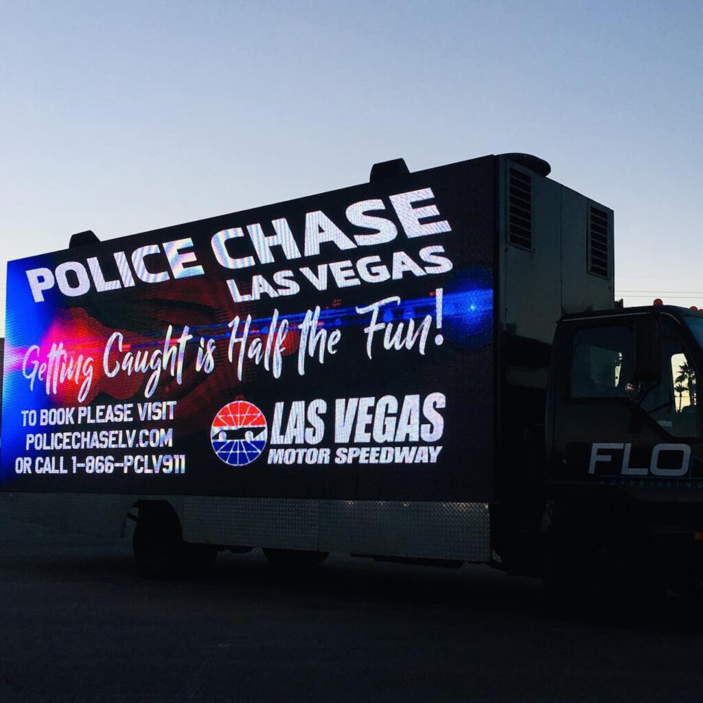 police chase las vegas billboard truck
